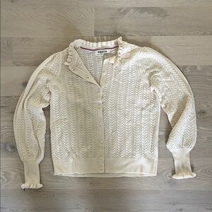 Boden Ivory Lace Cardigan Sweater